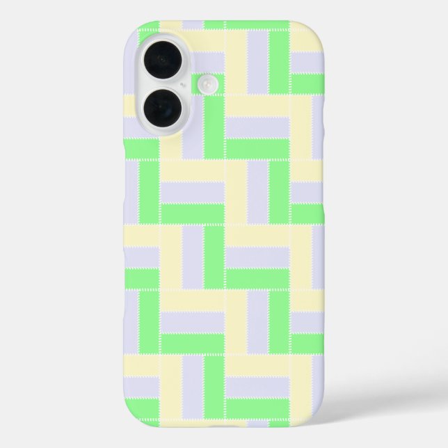 Coques Case-Mate iPhone Pastel Rectangles Lignes en pointillé blanc Motif (Verso)