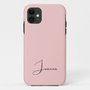 Case-Mate iPhone Case Pastel Rose Quartz couleur unie Nom minimal