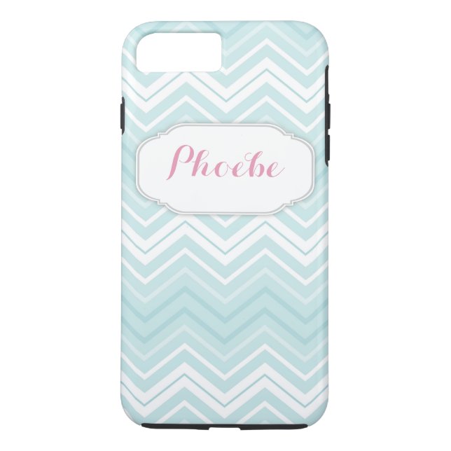 Coques Case-Mate iPhone Pastel Rose & Turquoise Chevron Zigzag Personnalis (Dos)
