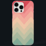 Coques iPhone 16 Pro Max Pastel Rouge Rose Turquoise Ombre Chevron Motif<br><div class="desc">Cool,  girly et moderne,  le chevron clair et clair est à l'image du motif,  avec dégradé de motif en chevron de zigzag rouge,  rose,  turquoise et gris. Un cadeau parfait pour la fashionista,  et la petite fille qui aime les motifs branchés et la palette de couleurs mode</div>