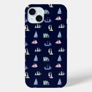 Coque Case-Mate iPhone Pastel Sailboat Motif sur Midnight Blue
