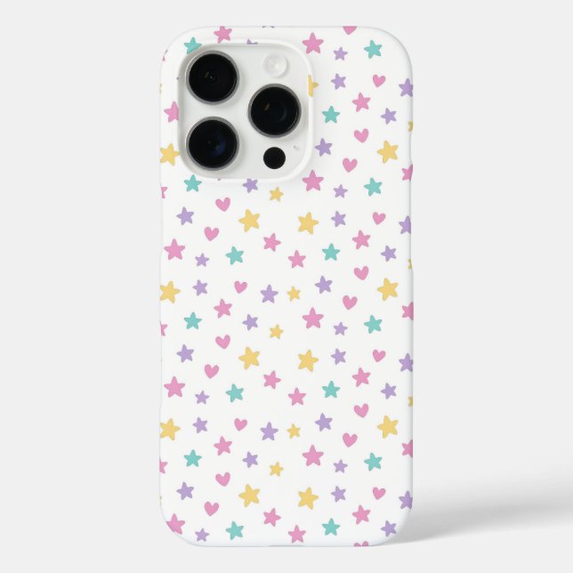 Coques Case-Mate iPhone Pastel Stars and Hearts - Couleur douce (Verso)