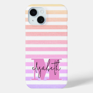 Coque Case-Mate iPhone Pastel Stripes Monogramme