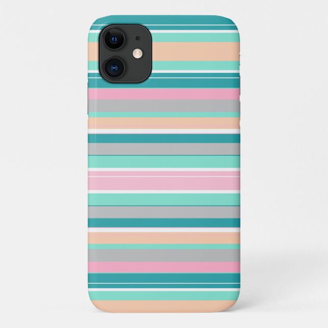 Coques Case-Mate iPhone Pastel Vibes Positives Grandes bandes iPhone 11 Co (Dos)