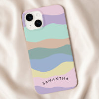 Pastel Wavy Motif Nom de courbe personnalisée