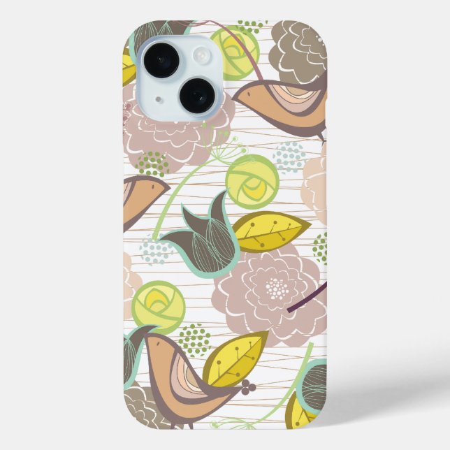 Coques Case-Mate iPhone Pastels Pink Sweet Birds Floral Garden Floroms Chi (Verso)