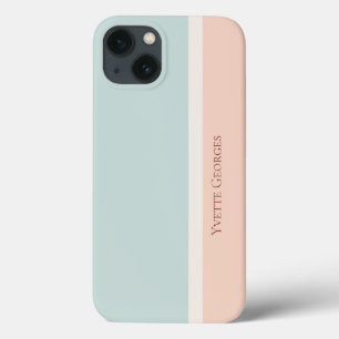 Case-Mate iPhone Case Pastels rayés modernes, bloc de couleur bleu et b
