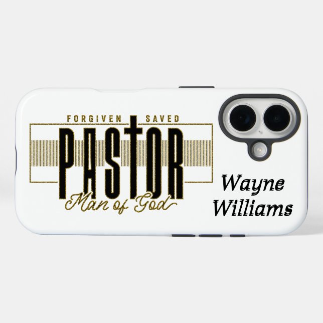Coques Case-Mate iPhone Pasteur chrétien inspiré/Personnalisé (Verso (horizontal))