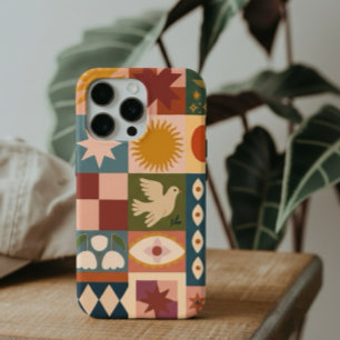 Coque Case-Mate iPhone Patchwork céleste bohémien avec symboles mystiques