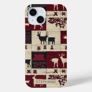 Coque Case-Mate iPhone Patchwork croisé rustique Folk Holiday Motif