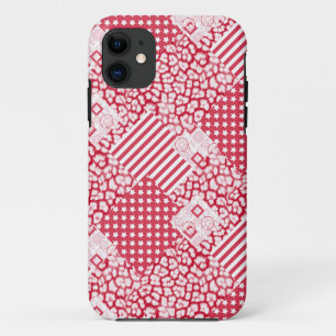 Case-Mate iPhone Case Patchwork rouge et blanc rustique