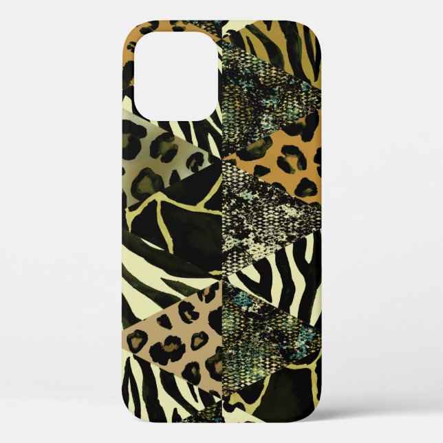 Coques Case-Mate iPhone Patchwork Safari : Poster de animal aquarelle. (Verso)