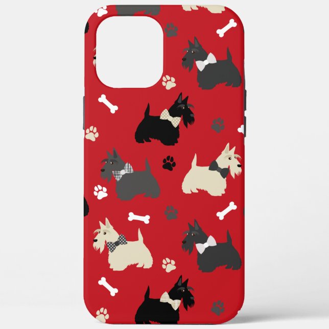Coques Case-Mate iPhone Pâtes et os de Terrier écossais (Verso)