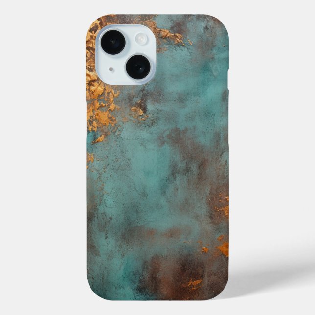 Coques Case-Mate iPhone Patina de cuivre métallique rustique (Verso)