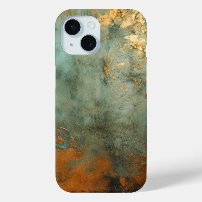 Coques Case-Mate iPhone Patina de cuivre métallique rustique (Verso)