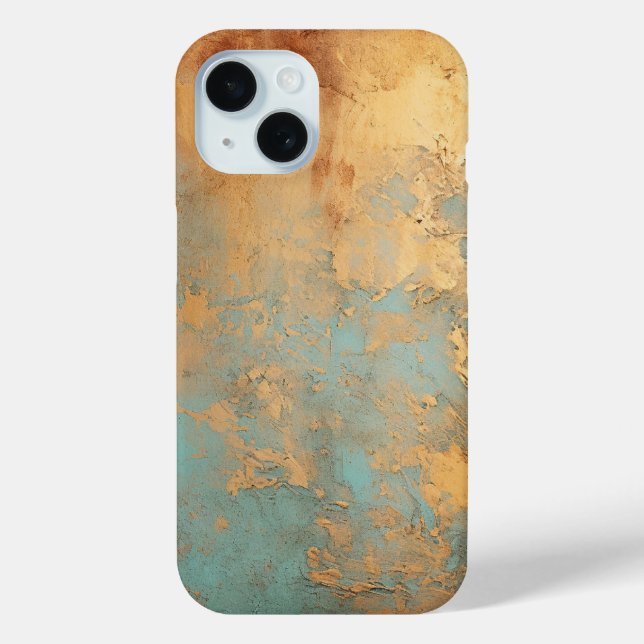 Coques Case-Mate iPhone Patina de cuivre métallique rustique (Verso)