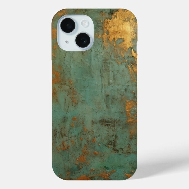 Coques Case-Mate iPhone Patina de cuivre métallique rustique (Verso)