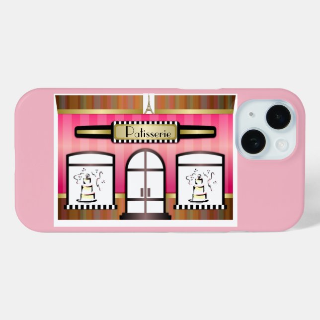 Coques Case-Mate iPhone Pâtisserie française rose Paris (Verso (horizontal))