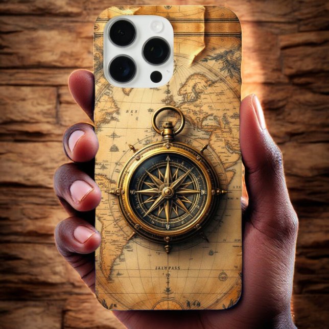 Coques Case-Mate iPhone Patrimoine du Navigateur : Carte du Monde Compass (Créateur téléchargé)