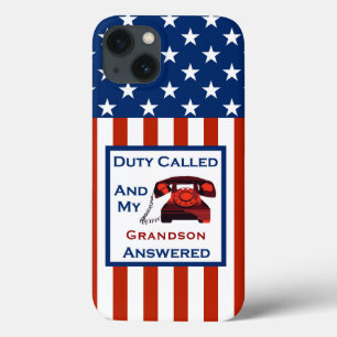 iPhone 13 Case [Patriotic American] Service militaire d'ancien co