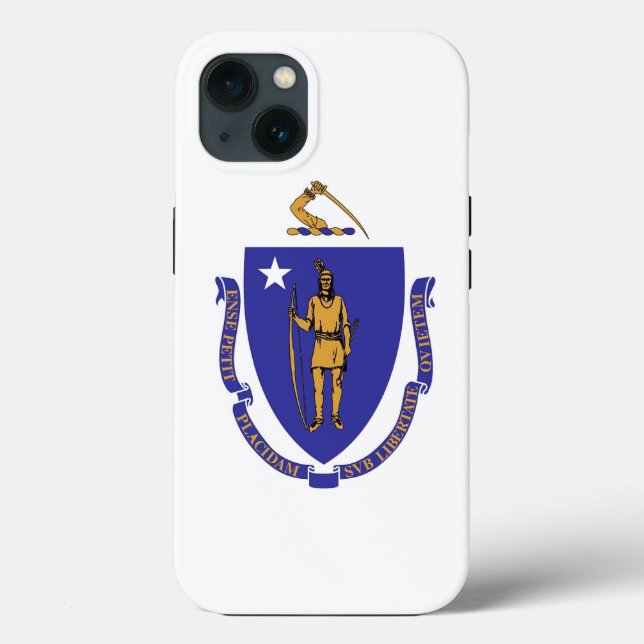 Coques Case-Mate iPhone Patriotique Apple iPhone 13 Coque-Mate, Massachuse (Verso)