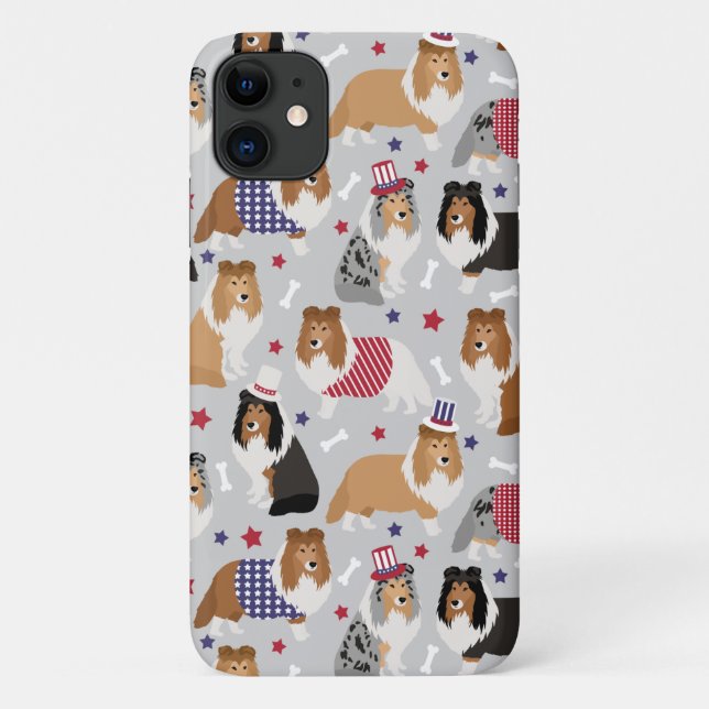 Coques Case-Mate iPhone Patriotique Sheltie Shetland Sheepdog (Dos)