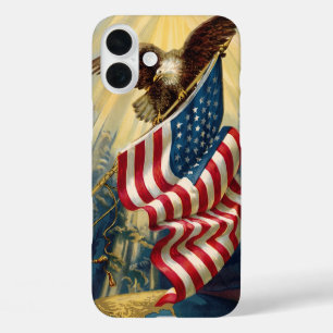 Coque Pour iPhone 16 Plus Patriotisme Vintage, Drapeau Américain Aigle Patri