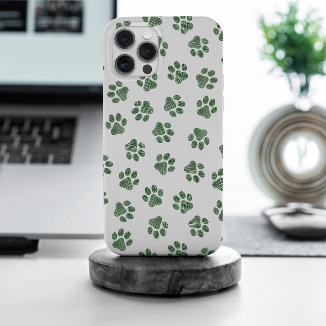 Coques Case-Mate iPhone Patrouilles de Doodle, Paws de Chien, Paws Vertes (Créateur téléchargé)