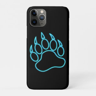 Coque Case-Mate iPhone Patte d'ours bleu néon