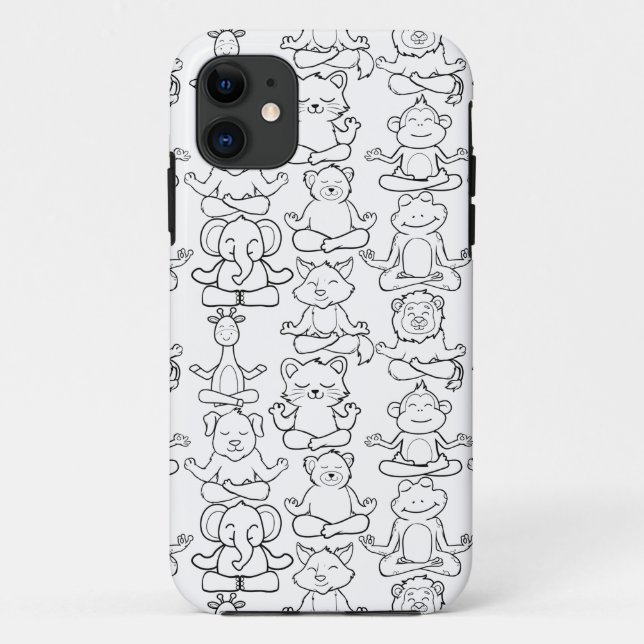 Coques Case-Mate iPhone Patter les yoga poses | Yoga seamless pattern (Dos)
