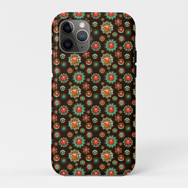 Coques Case-Mate iPhone Pattern de Ethnic Brooches Seamless (Dos)