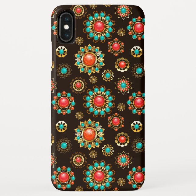Coques Case-Mate iPhone Pattern de Ethnic Brooches Seamless (Dos)