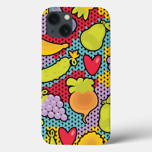 Coques Case-Mate iPhone Pattern with fruits and vegetables (Verso)
