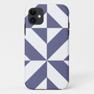 Coques Pour iPhone Patters Midnight Blue Geometric Deco Cube