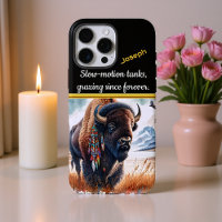 Pâturage du bison dans la vallée de la montagne