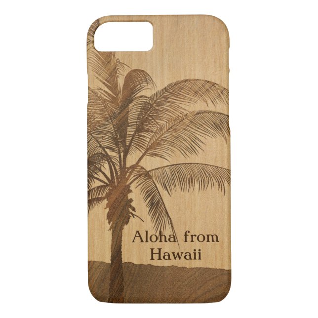 Coques Case-Mate iPhone Paume simple en bois de Koa de Faux hawaïen de (Dos)