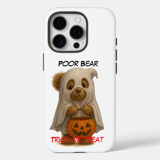 Coques Case-Mate iPhone Pauvre Bear Trick ou traitement - Jolie Halloween  (Verso)