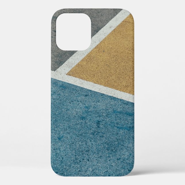 Coques Case-Mate iPhone Pavé peint gris, jaune et bleu (Verso)