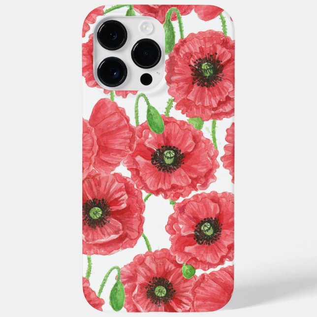 Coques Case-Mate iPhone Pavot aquarelle motif floral (Verso)