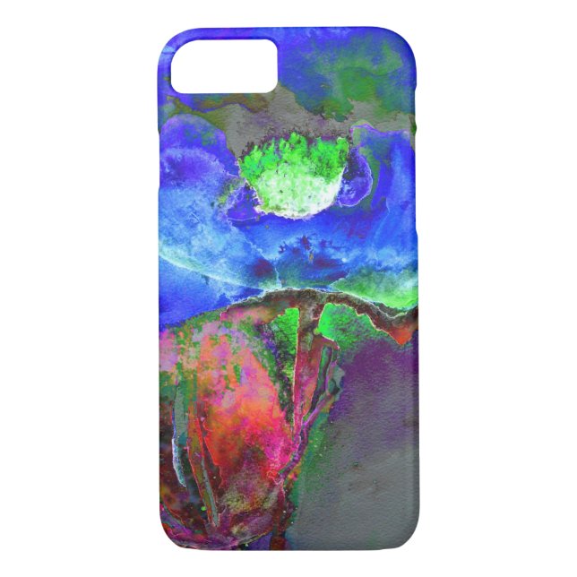 Coques Case-Mate iPhone pavot bleu Abstrait fleurs abstraites (Dos)