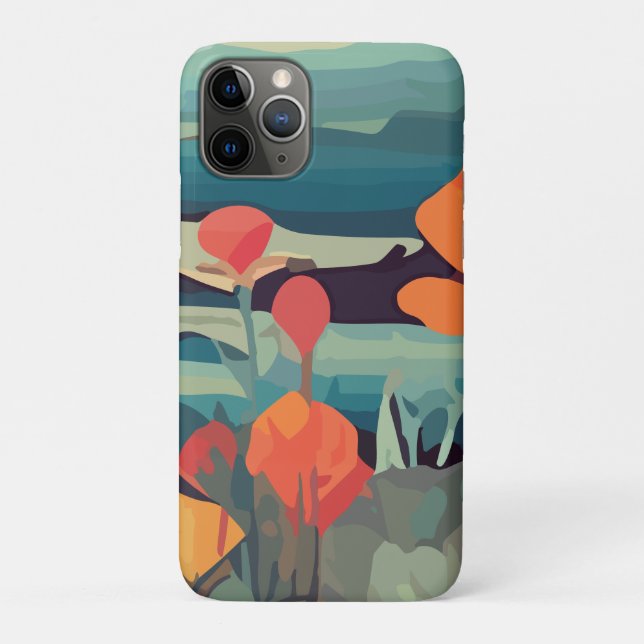 Coques Case-Mate iPhone Pavot et queue de renard Abstrait champ de fleurs (Dos)