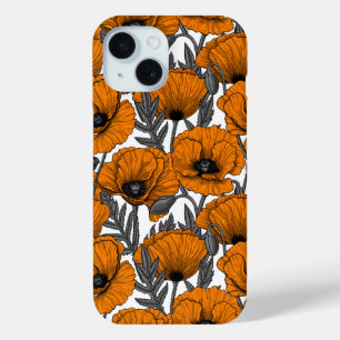 Coque Case-Mate iPhone Pavot orange sur blanc