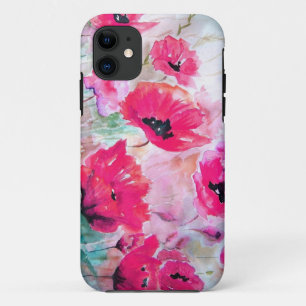 Etui iPhone Case-Mate Pavot rose aquarelle.