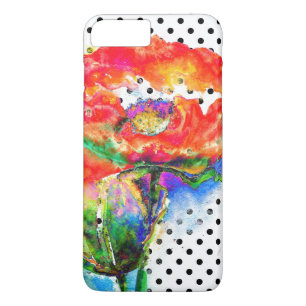 Coque Case-Mate Pour iPhone Pavot rouge pois noirs et blancs