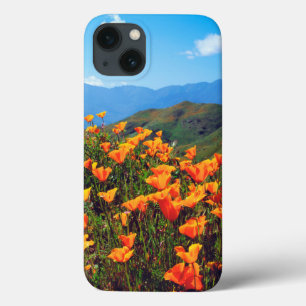 Etui iPhone 13 Pavots de Californie couvrant un flanc de colline
