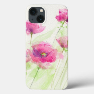 iPhone 13 Coque Pavots peints 3 d'aquarelle