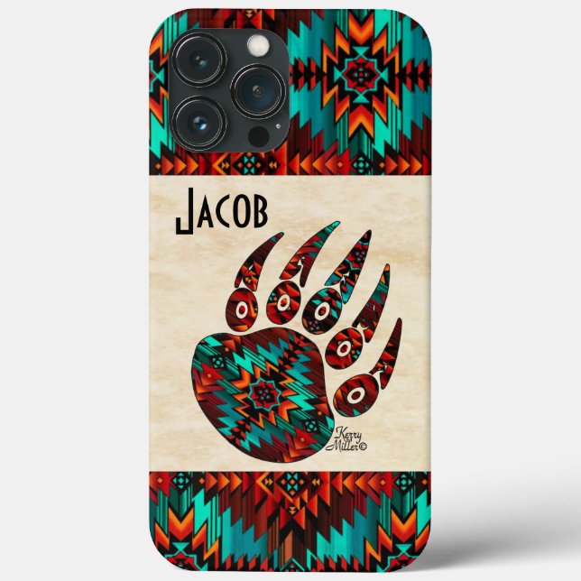 Coques Case-Mate iPhone Paw d'ours tribal (Verso)