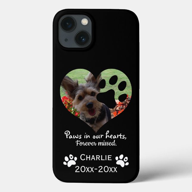 Coques Case-Mate iPhone Paws in our Hearts Photo Pet Memorial, Custom (Verso)