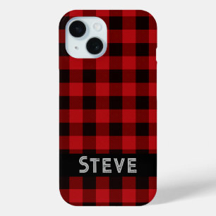 Coque Case-Mate iPhone Pays rouge et noir plaid