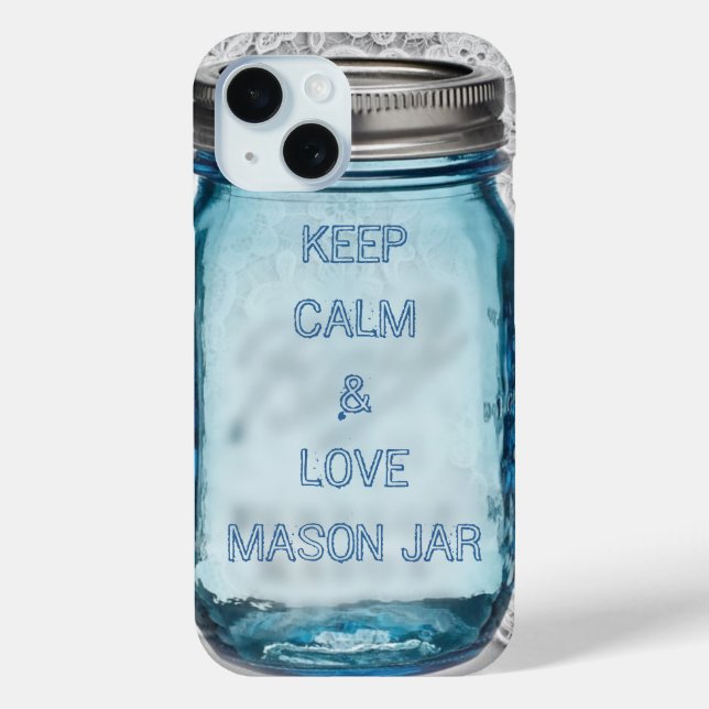 Coques Case-Mate iPhone pays rustique Garder le calme et l'amour mason jar (Verso)